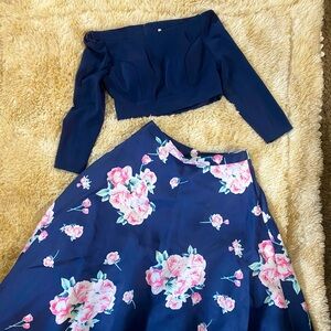 Size 10 Beautiful 2 Piece Ball Gown For Homecoming Or Prom